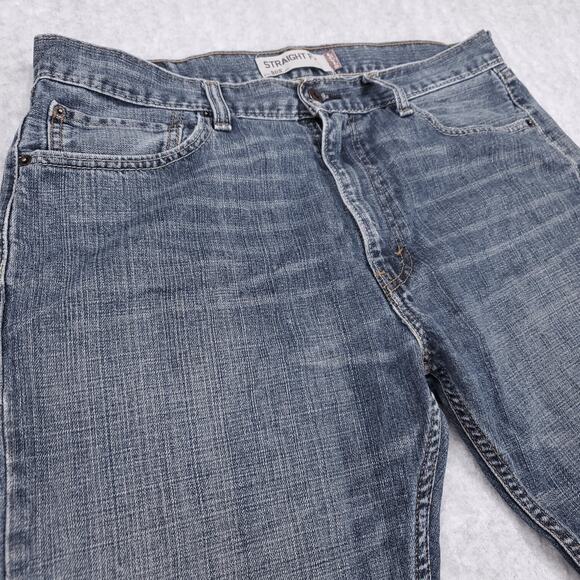 Levis 505 Jeans Mens 36x34 Med Wash Faded Straight Classic Cowboy Western Rodeo - Picture 14 of 15